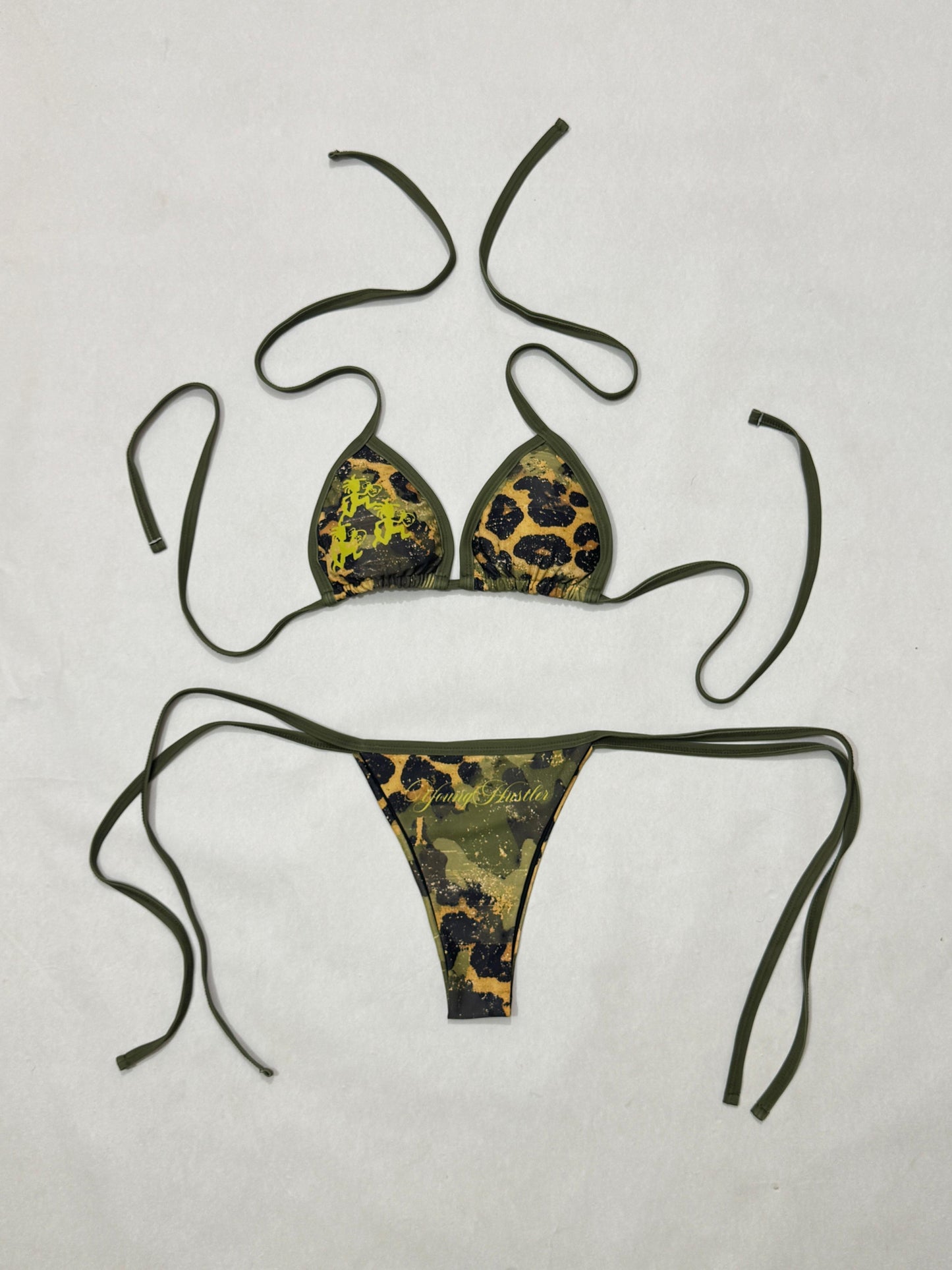 Green animal print Top