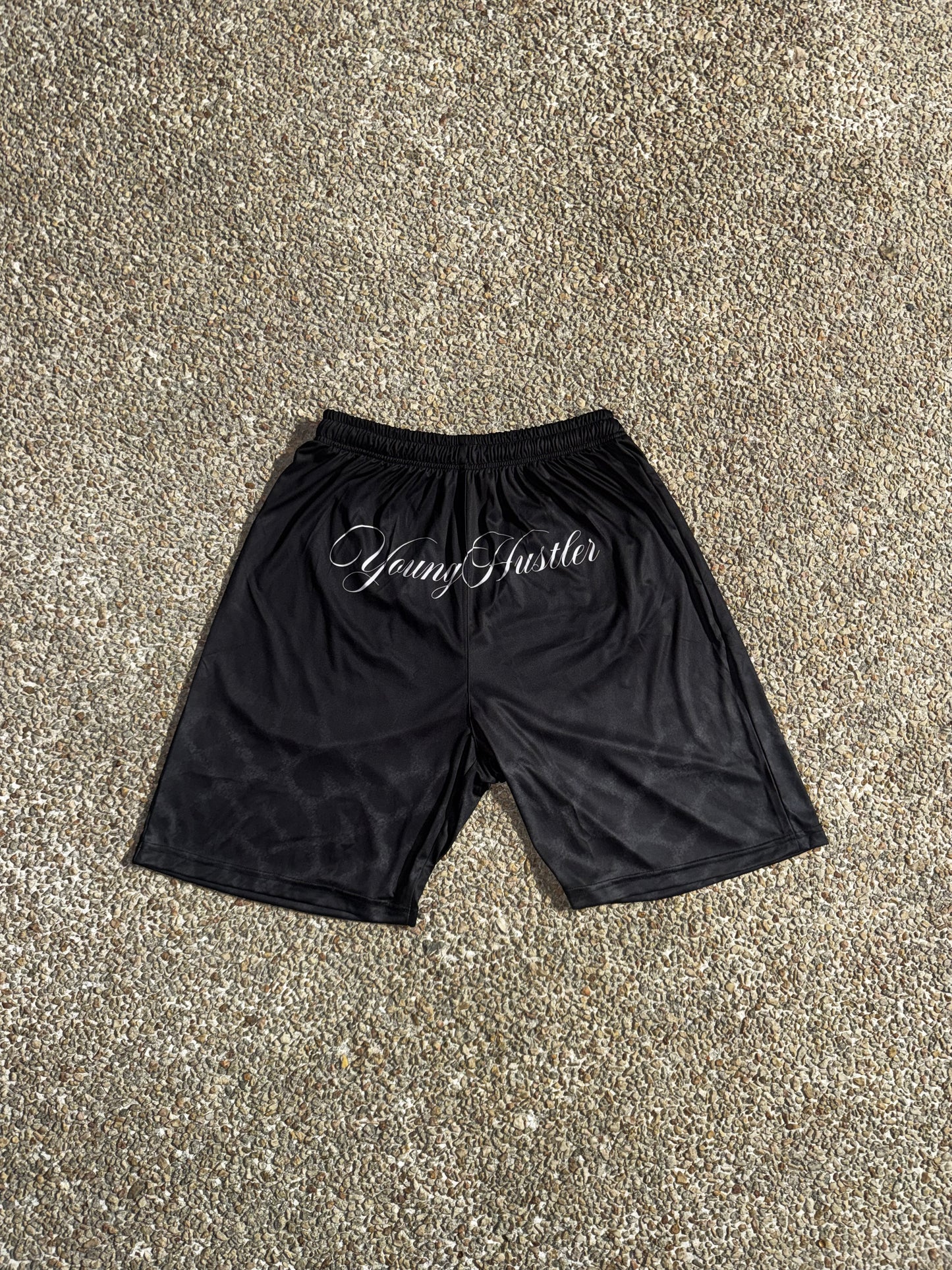 Black animal print short