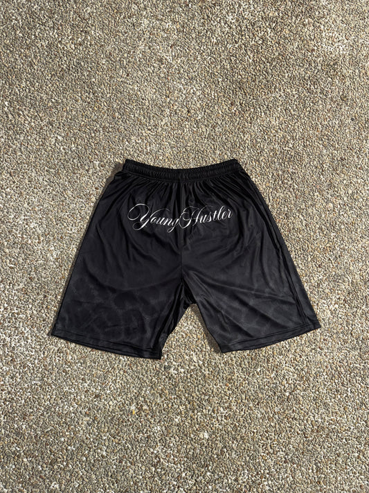 Black animal print short