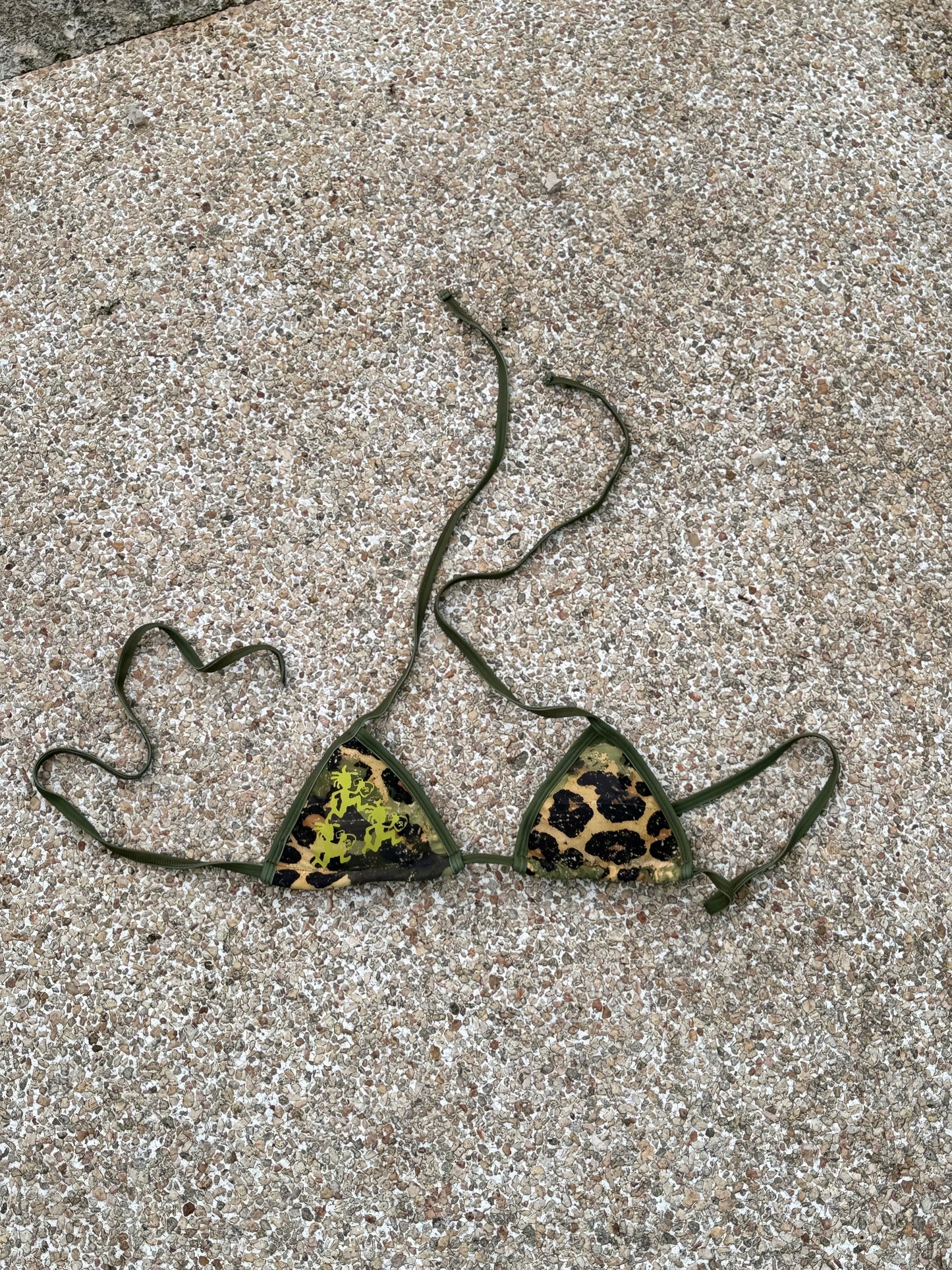Green animal print Top
