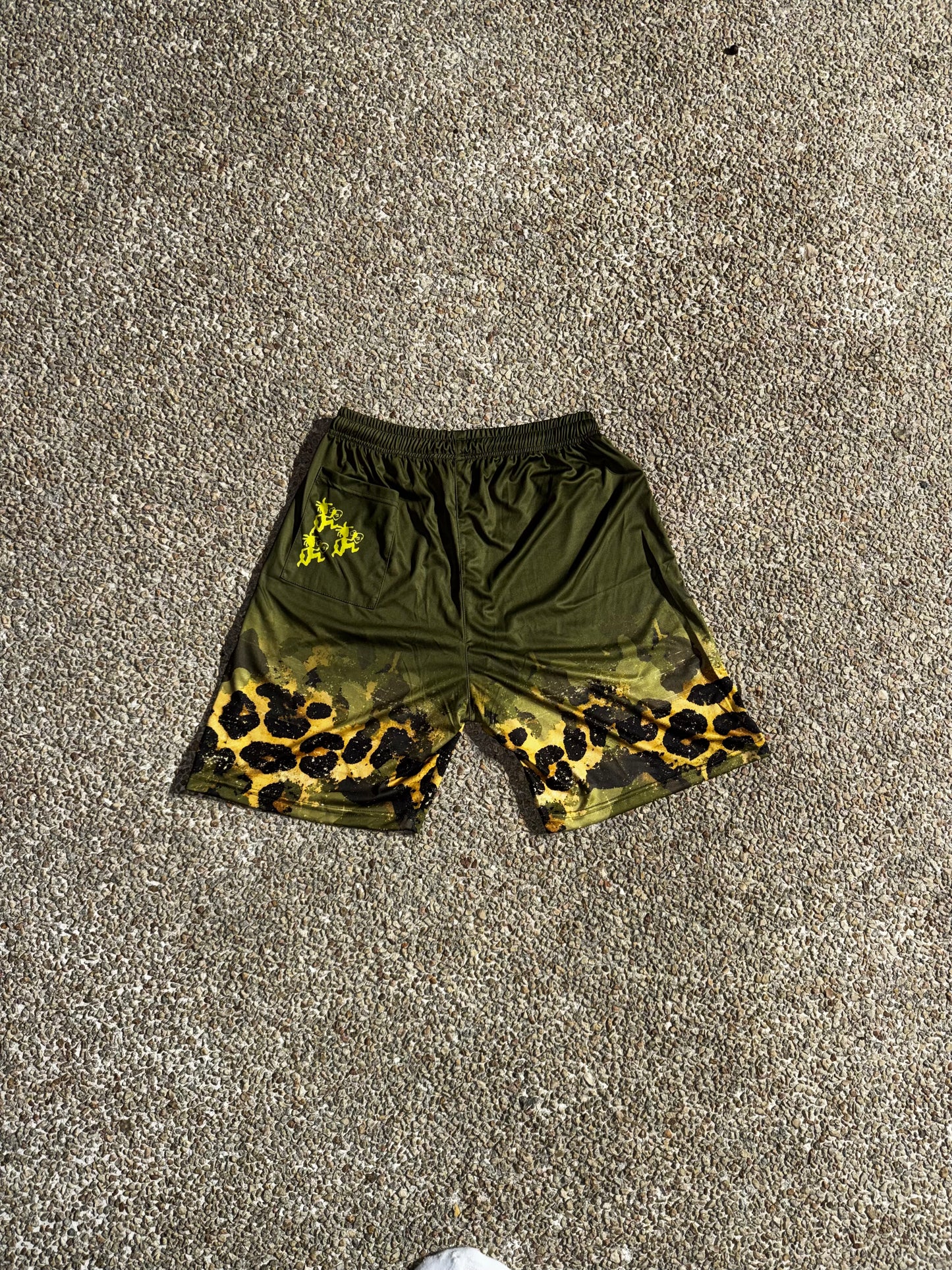 Green animal print short
